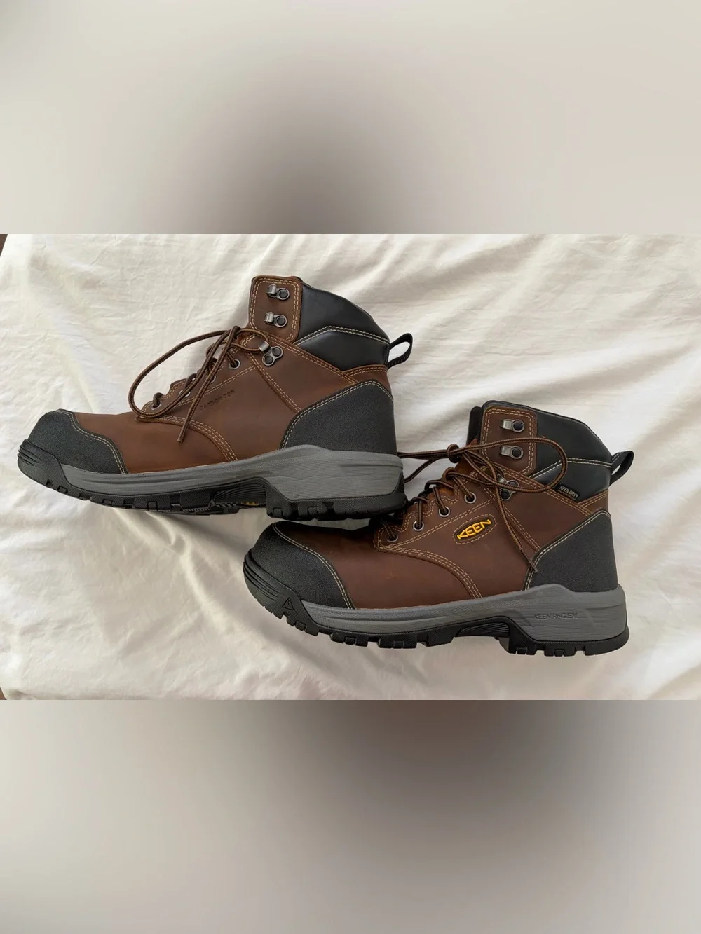 Keen Brown Utility Men’s Waterproof Composite Toe Work Boots Sz 11EE Wide *note*